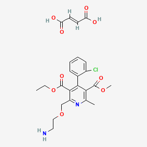 molecular formula C24H27ClN2O9 B1436041 3-Ethyl 5-Methyl 2-[(2-Aminoethoxy)methyl]-4-(2-chlorophenyl)-6-methylpyridine-3,5-dicarboxylate Fumarate CAS No. 2138811-33-1