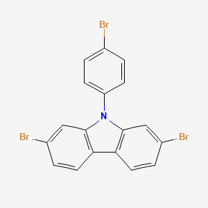 molecular formula C18H10Br3N B1436048 2,7-二溴-9-(4-溴苯基)-9H-咔唑 CAS No. 1313900-20-7