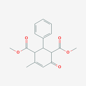 molecular formula C17H18O5 B14360569 Dimethyl 4-methyl-6-oxo-2-phenylcyclohex-4-ene-1,3-dicarboxylate CAS No. 94445-20-2
