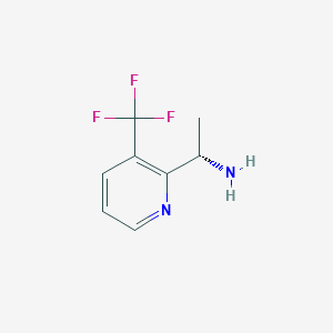 molecular formula C8H9F3N2 B1436057 (S)-1-(3-(Trifluoromethyl)pyridin-2-yl)ethan-1-amine CAS No. 1213896-50-4