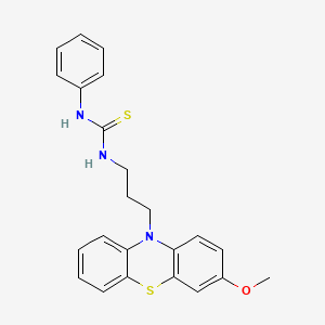 molecular formula C23H23N3OS2 B14360594 N-[3-(3-Methoxy-10H-phenothiazin-10-yl)propyl]-N'-phenylthiourea CAS No. 95756-48-2