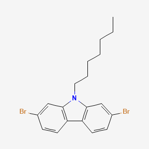 molecular formula C19H21Br2N B1436061 2,7-Dibromo-9-heptyl-9H-carbazole CAS No. 1173071-58-3