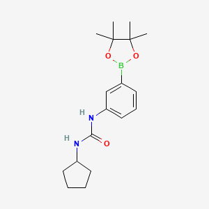 molecular formula C18H27BN2O3 B1436071 1-Cyclopentyl-3-(3-(4,4,5,5-tetramethyl-1,3,2-dioxaborolan-2-yl)phenyl)urea CAS No. 874299-11-3