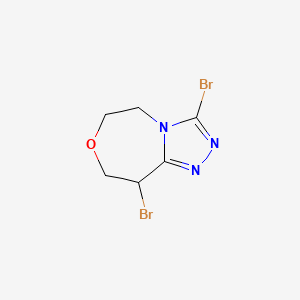 molecular formula C6H7Br2N3O B1436073 3,9-dibromo-5H,6H,8H,9H-[1,2,4]triazolo[4,3-d][1,4]oxazepine CAS No. 2060053-25-8