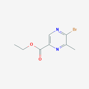 molecular formula C8H9BrN2O2 B1436093 5-溴-6-甲基吡嗪-2-甲酸乙酯 CAS No. 2090914-30-8