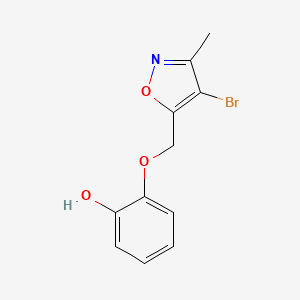 molecular formula C11H10BrNO3 B14360976 Phenol, 2-[(4-bromo-3-methyl-5-isoxazolyl)methoxy]- CAS No. 90288-55-4