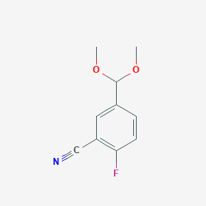 molecular formula C10H10FNO2 B1436099 5-(Dimethoxymethyl)-2-fluorobenzonitrile CAS No. 2197045-88-6