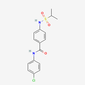molecular formula C16H17ClN2O3S B14361014 N-(4-Chlorophenyl)-4-[(propane-2-sulfonyl)amino]benzamide CAS No. 90234-06-3