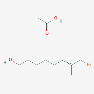 molecular formula C12H23BrO3 B14361017 Acetic acid;8-bromo-3,7-dimethyloct-6-en-1-ol CAS No. 90165-49-4