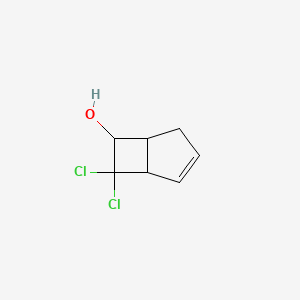 molecular formula C7H8Cl2O B14361020 7,7-Dichlorobicyclo[3.2.0]hept-2-en-6-ol CAS No. 92998-64-6