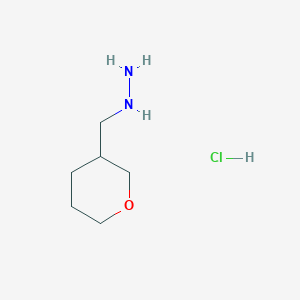 molecular formula C6H15ClN2O B1436106 [(Oxan-3-yl)methyl]hydrazine hydrochloride CAS No. 2140316-25-0