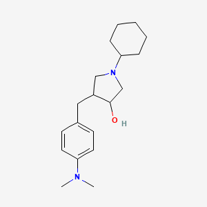 molecular formula C19H30N2O B14361068 1-Cyclohexyl-4-[4-(dimethylamino)benzyl]pyrrolidin-3-ol CAS No. 94431-69-3