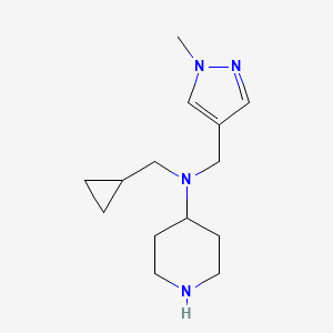 molecular formula C14H24N4 B1436108 N-(cyclopropylmethyl)-N-[(1-methyl-1H-pyrazol-4-yl)methyl]piperidin-4-amine CAS No. 2140305-23-1