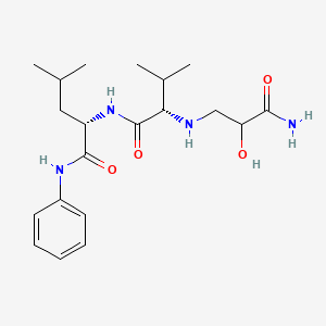 molecular formula C20H32N4O4 B1436111 N-[(RS)-2-Carbamoyl-2-hydroxy-ethyl]-Val-Leu-anilide CAS No. 1926163-77-0