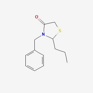 molecular formula C13H17NOS B14361120 3-Benzyl-2-propyl-1,3-thiazolidin-4-one CAS No. 92040-21-6