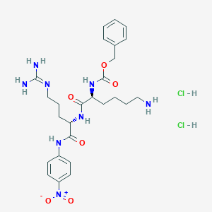 molecular formula C26H38Cl2N8O6 B1436117 benzyl N-[(2S)-6-amino-1-[[(2S)-5-(diaminomethylideneamino)-1-(4-nitroanilino)-1-oxopentan-2-yl]amino]-1-oxohexan-2-yl]carbamate;dihydrochloride CAS No. 201847-59-8