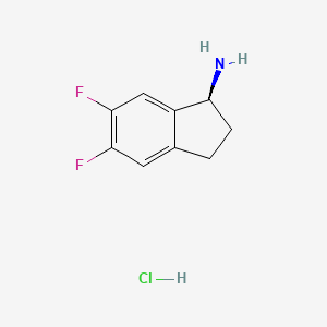 molecular formula C9H10ClF2N B1436122 (s)-5,6-二氟-2,3-二氢-1h-茚-1-胺盐酸盐 CAS No. 1029689-74-4