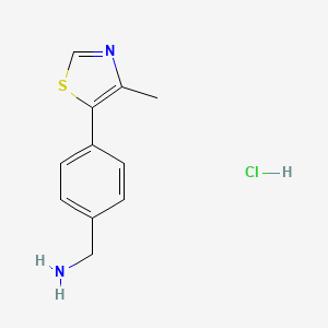 molecular formula C11H13ClN2S B1436123 (4-(4-Methylthiazol-5-yl)phenyl)methanamine hydrochloride CAS No. 2288710-66-5