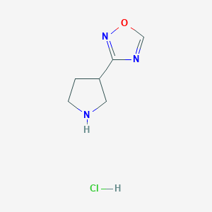 molecular formula C6H10ClN3O B1436126 3-(Pyrrolidin-3-yl)-1,2,4-oxadiazole hydrochloride CAS No. 2126161-03-1