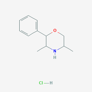 molecular formula C12H18ClNO B1436127 3,5-Dimethyl-2-phenylmorpholine hydrochloride CAS No. 2126178-41-2