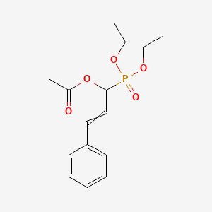 molecular formula C15H21O5P B14361282 1-(Diethoxyphosphoryl)-3-phenylprop-2-en-1-yl acetate CAS No. 95688-55-4