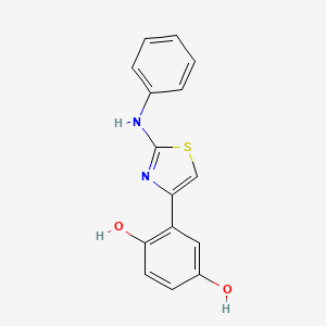 molecular formula C15H12N2O2S B14361286 2-(2-Anilino-1,3-thiazol-4-yl)benzene-1,4-diol CAS No. 91376-78-2