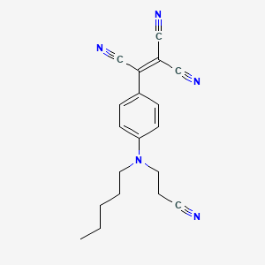 molecular formula C19H19N5 B14361290 {4-[(2-Cyanoethyl)(pentyl)amino]phenyl}ethene-1,1,2-tricarbonitrile CAS No. 93090-81-4