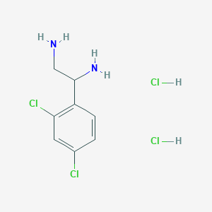 molecular formula C8H12Cl4N2 B1436132 1-(2,4-Dichlorophenyl)ethane-1,2-diamine hcl CAS No. 40658-78-4