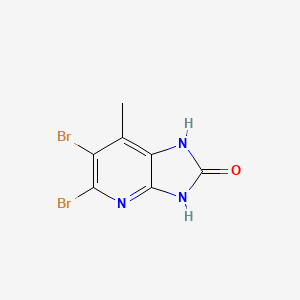 molecular formula C7H5Br2N3O B1436135 5,6-dibromo-7-methyl-1H,2H,3H-imidazo[4,5-b]pyridin-2-one CAS No. 2169997-51-5