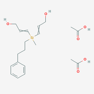 molecular formula C20H32O6Si B14361394 Acetic acid;3-[3-hydroxyprop-1-enyl-methyl-(3-phenylpropyl)silyl]prop-2-en-1-ol CAS No. 90665-51-3