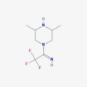 molecular formula C8H14F3N3 B1436144 1-(3,5-Dimethylpiperazin-1-yl)-2,2,2-trifluoroethan-1-imine CAS No. 2140316-50-1