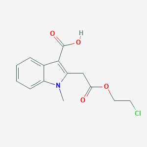 molecular formula C14H14ClNO4 B143615 2-(2-Chloroethoxycarbonylmethyl)-1-methylindole-3-carboxylic acid CAS No. 131119-01-2