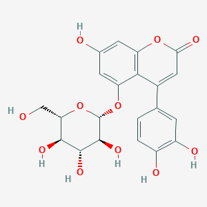 molecular formula C21H20O11 B1436150 4-(3,4-Dihydroxyphenyl)-7-hydroxy-5-[(2R,3S,4R,5R,6S)-3,4,5-trihydroxy-6-(hydroxymethyl)oxan-2-yl]oxychromen-2-one CAS No. 116329-89-6