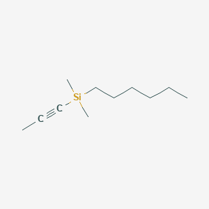 molecular formula C11H22Si B14361502 Hexyl(dimethyl)(prop-1-yn-1-yl)silane CAS No. 93094-71-4