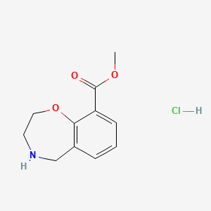 molecular formula C11H14ClNO3 B1436155 Methyl 2,3,4,5-tetrahydro-1,4-benzoxazepine-9-carboxylate hydrochloride CAS No. 2126178-86-5