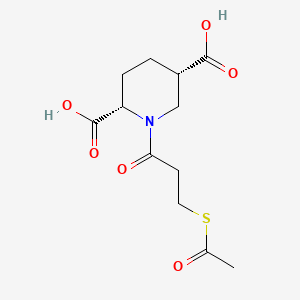 molecular formula C12H17NO6S B14361570 cis-1-(3-(Acetylthio)-1-oxopropyl)-2,5-piperidinedicarboxylic acid CAS No. 94769-28-5