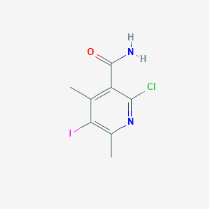 molecular formula C8H8ClIN2O B1436158 2-氯-5-碘-4,6-二甲基吡啶-3-甲酰胺 CAS No. 2197061-58-6
