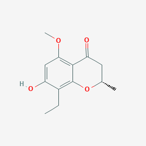 molecular formula C13H16O4 B1436159 (2S)-8-Ethyl-7-hydroxy-5-methoxy-2-methyl-2,3-dihydrochromen-4-one CAS No. 159686-25-6