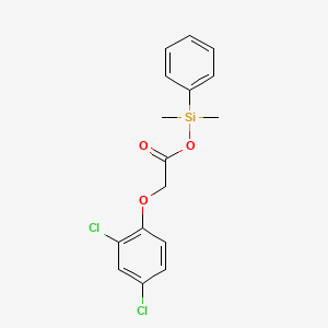 molecular formula C16H16Cl2O3Si B14361613 Dimethyl(phenyl)silyl (2,4-dichlorophenoxy)acetate CAS No. 92830-47-2