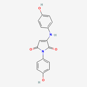 molecular formula C16H12N2O4 B14361690 3-(4-Hydroxyanilino)-1-(4-hydroxyphenyl)-1H-pyrrole-2,5-dione CAS No. 90637-66-4