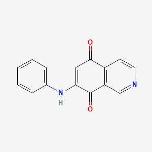 molecular formula C15H10N2O2 B14361693 5,8-Isoquinolinedione, 7-(phenylamino)- CAS No. 91668-46-1