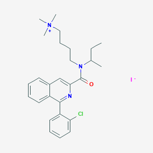 molecular formula C27H35ClIN3O B143617 4-(sec-Butyl{[1-(2-chlorophenyl)-3-isoquinolinyl]carbonyl}amino)-N,N,N-trimethyl-1-butanaminium iodide CAS No. 136794-32-6