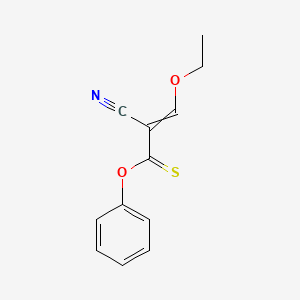 molecular formula C12H11NO2S B14361718 O-Phenyl 2-cyano-3-ethoxyprop-2-enethioate CAS No. 90279-77-9