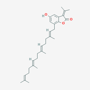 molecular formula C31H42O3 B143618 Rhuscholide A CAS No. 944804-58-4