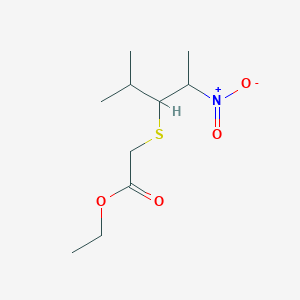 molecular formula C10H19NO4S B14361819 Ethyl 2-(2-methyl-4-nitropentan-3-yl)sulfanylacetate 