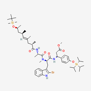 Methyl (3R)-3-[[(2R)-3-(2-bromo-1H-indol-3-yl)-2-[[(2S)-2-[[(E,2S,6R,8S)-8-[tert-butyl(dimethyl)silyl]oxy-2,4,6-trimethylnon-4-enoyl]amino]propanoyl]-methylamino]propanoyl]amino]-3-[4-tri(propan-2-yl)silyloxyphenyl]propanoate
