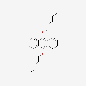 molecular formula C26H34O2 B14361919 9,10-Bis(hexyloxy)anthracene CAS No. 90178-19-1