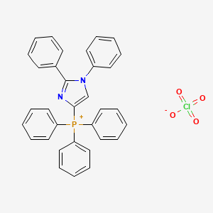 molecular formula C33H26ClN2O4P B14361943 Phosphonium, (1,2-diphenyl-1H-imidazol-4-yl)triphenyl-, perchlorate CAS No. 90283-96-8