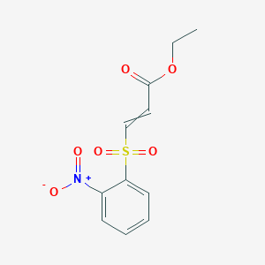 molecular formula C11H11NO6S B14362073 Ethyl 3-(2-nitrobenzene-1-sulfonyl)prop-2-enoate CAS No. 91077-71-3