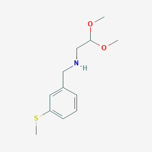 molecular formula C12H19NO2S B14362222 2,2-Dimethoxy-N-{[3-(methylsulfanyl)phenyl]methyl}ethan-1-amine CAS No. 90265-74-0